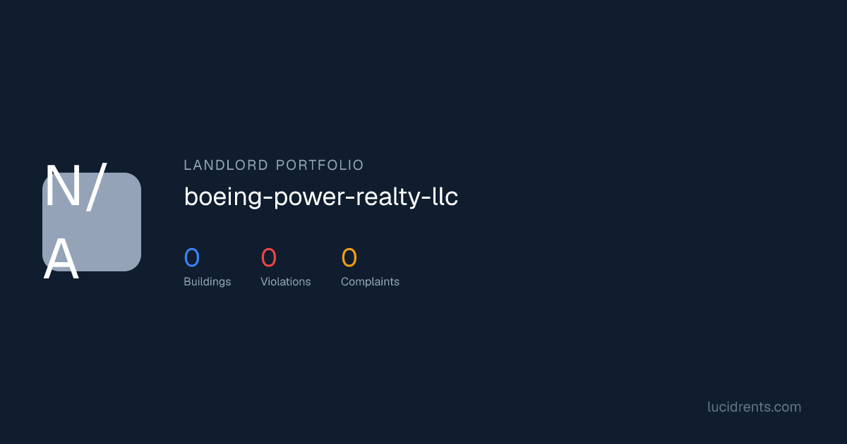 Boeing Power Realty LLC: 2 Buildings, 0 Issues | NYC | Lucid Rents